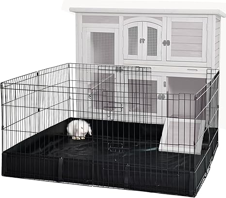 Rabbit Hutch Indoor Outdoor Bunny House Bunny Cage on Wheel with Plastic