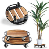2 Pack Plant Caddy with Wheels, 12" Rolling Plant Stand 264 LB Heavy Duty