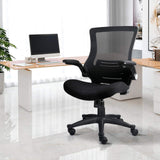 Ergonomic Mesh Office Chair Mid Back Swivel Desk Chair Black Computer Chair with Flip