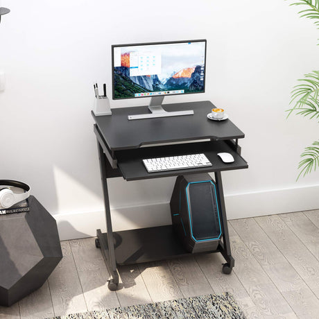 Z-Type Laptop Desk Mobile Standing Laptop Cart Small Workstation with