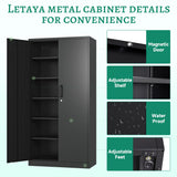 Metal Storage Cabinets with Lock Doors,Tall Locker Organizer Steel Garage Cabinets