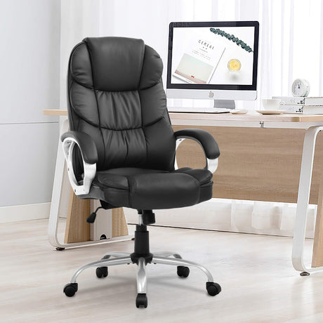 Office Chair,Computer Desk Chair High Back PU Leather Executive Rolling Task Adjustable Chair