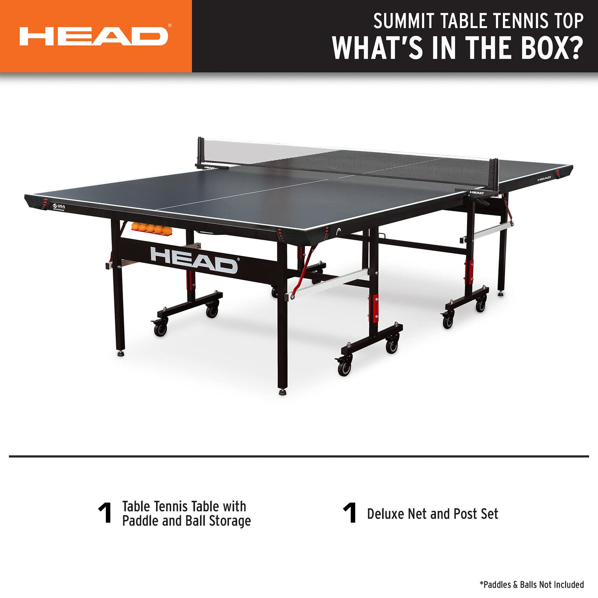 Summit USA Indoor Table Tennis Table, Competition Grade Net