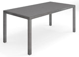 Bedford 70" Indoor-Outdoor Aluminum Patio Table with Umbrella Hole and Brushed