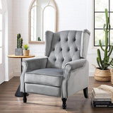 Velvet Accent Chair, Push Back Recliner Chair, Wingback Arm Chair for Living Room/Bedroom/Home