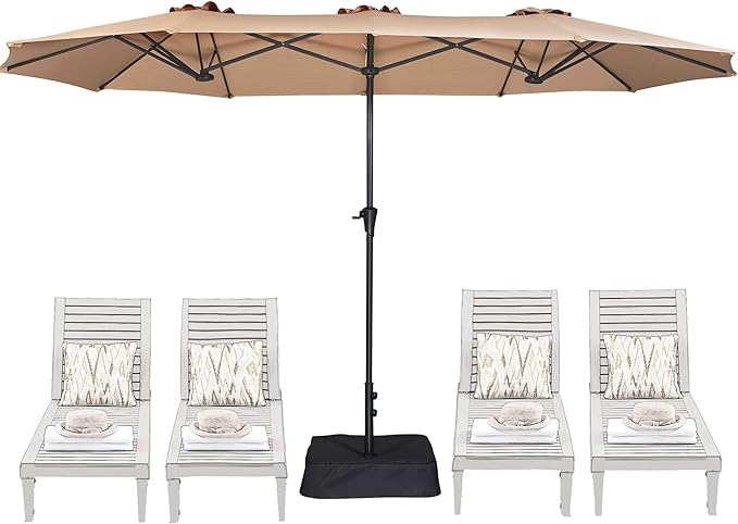13FT Outdoor Patio Umbrella with Base Included, Double Sided Pool Umbrellas