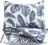 Tropical Plants Quilt Set Queen Size 3 Pieces