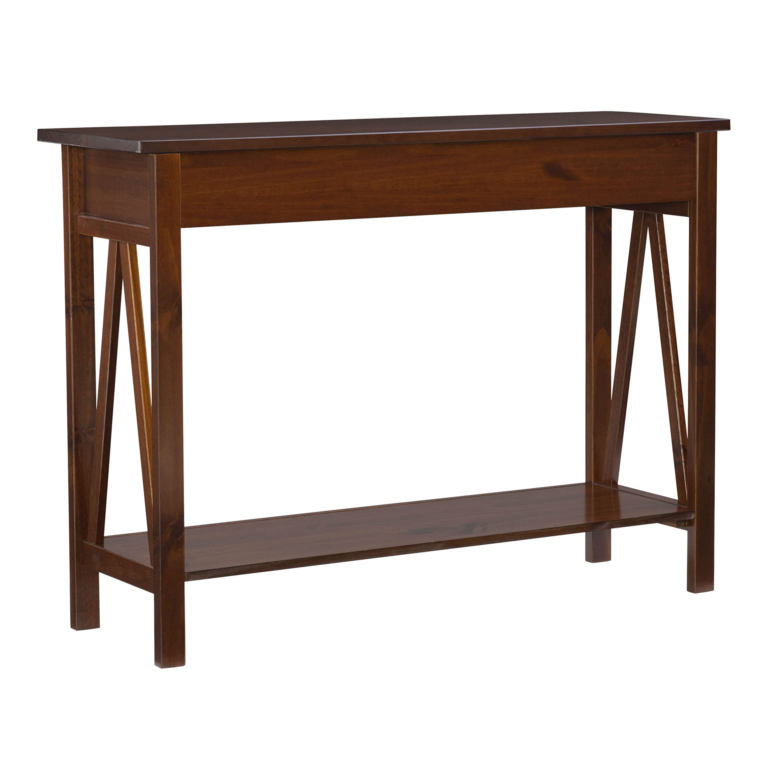 Home Dcor Console Table, 42.01"w x 13.98"d x 30.71"h, Antique Tobacco