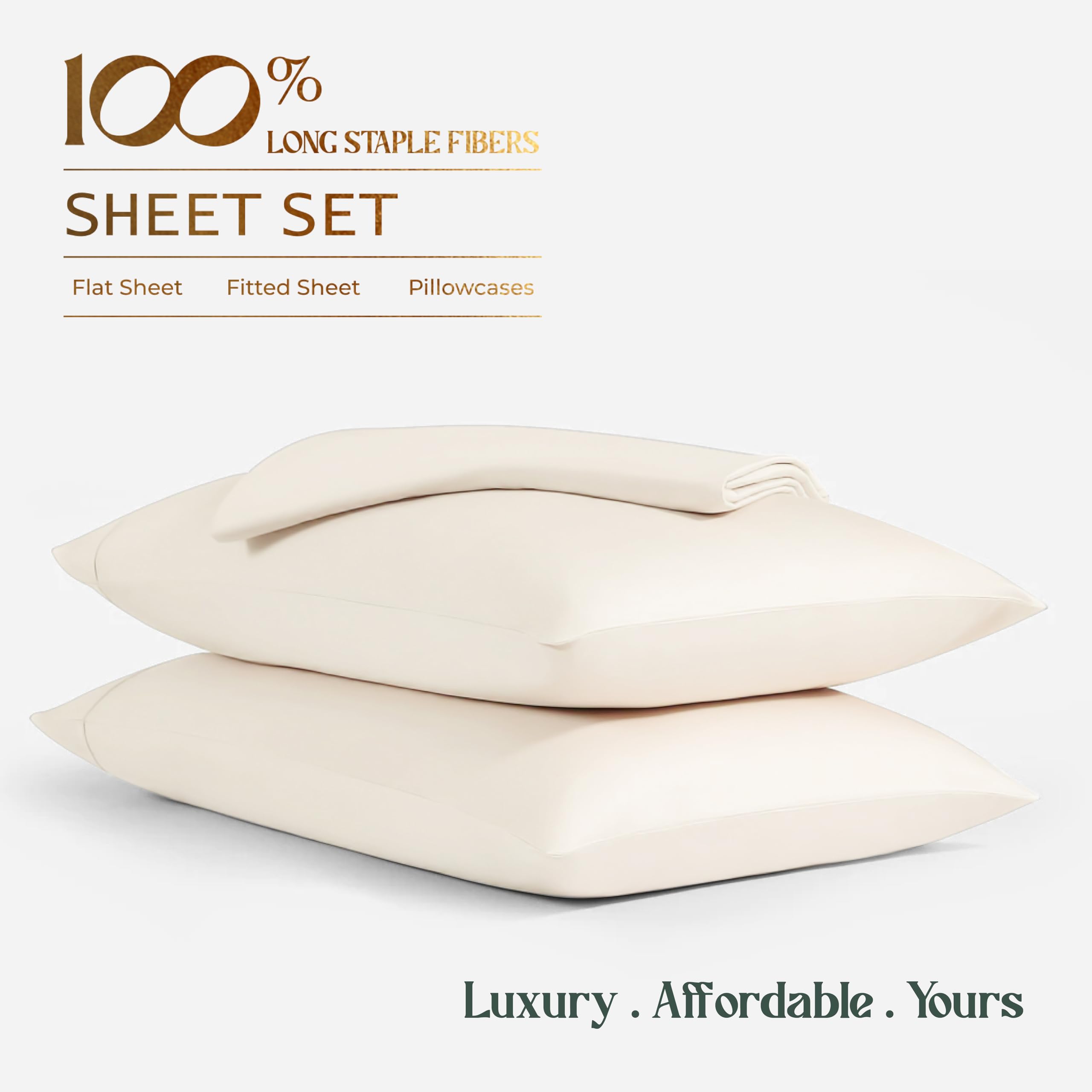 100% Viscose Derived from Bamboo Sheets Queen - 4 Piece Bamboo