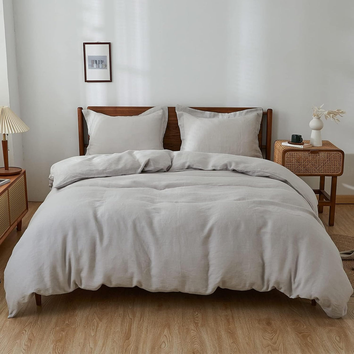 100% Linen Duvet Cover Set, Natural French Flax Linen Duvet Cover Twin Size