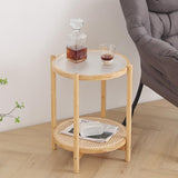 Rattan Nightstand Side Table, Bamboo Accent Bedside Tables, Glass Coffee Tables