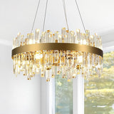 Luxury Modern Crystal Chandelier, L40'' Dining Room Chandelier Over Table