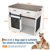 Dog Crate Furniture with Sliding Barn Door - 44.5" Wooden Kennel Table