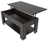 Lift Top Coffee Table with Hidden Compartment and Storage Shelf, Espresso