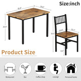 Small Kitchen Table Set for 2, Industrial Dining Breakfast Table and 2 Chairs