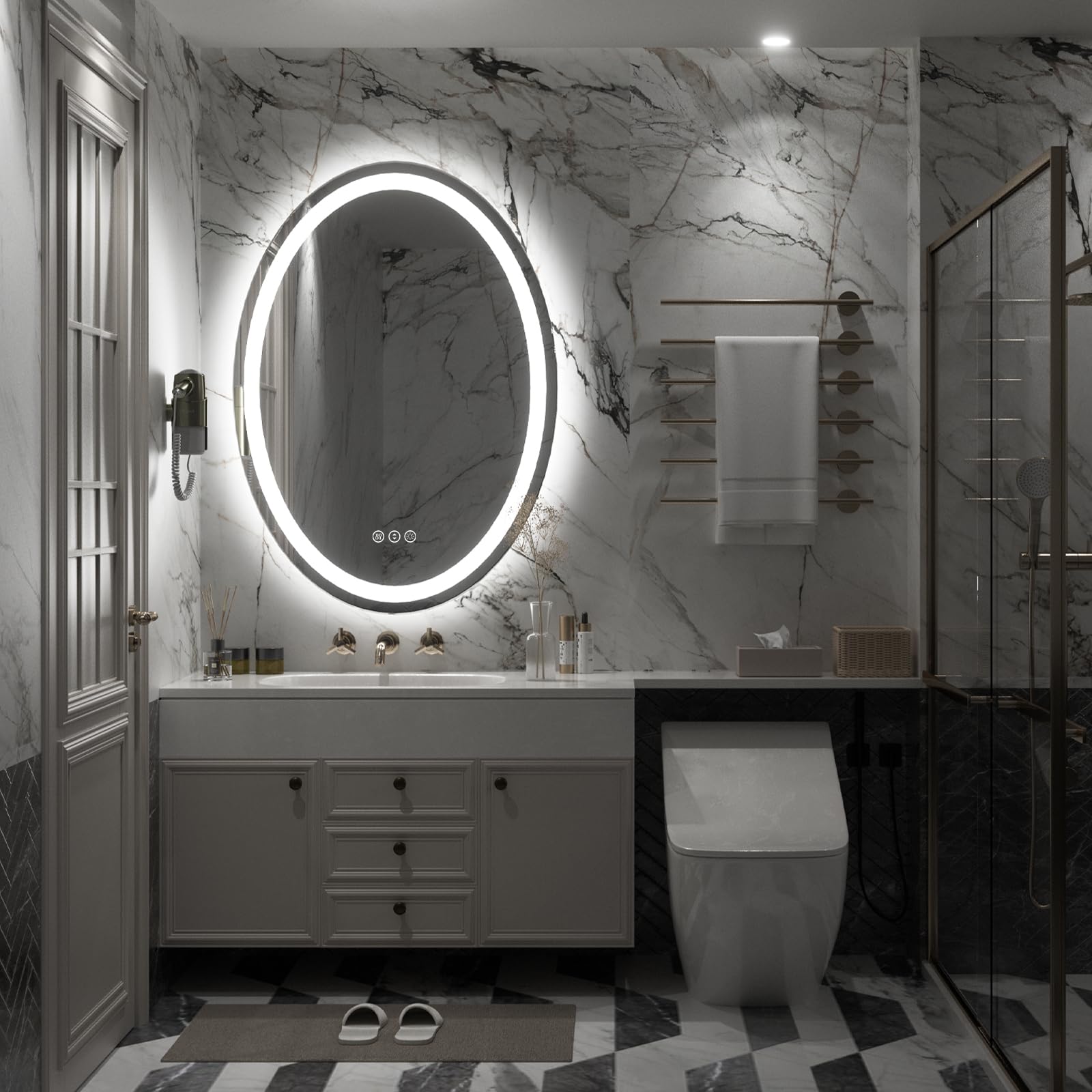 Bathroom Mirror  Lighted Vanity Mirror