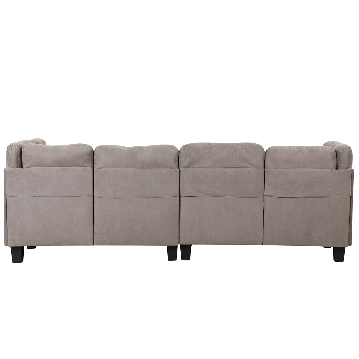 Modern 3 Piece Microfiber and Faux Leather L Shaped Sectional Sofa with Reversible