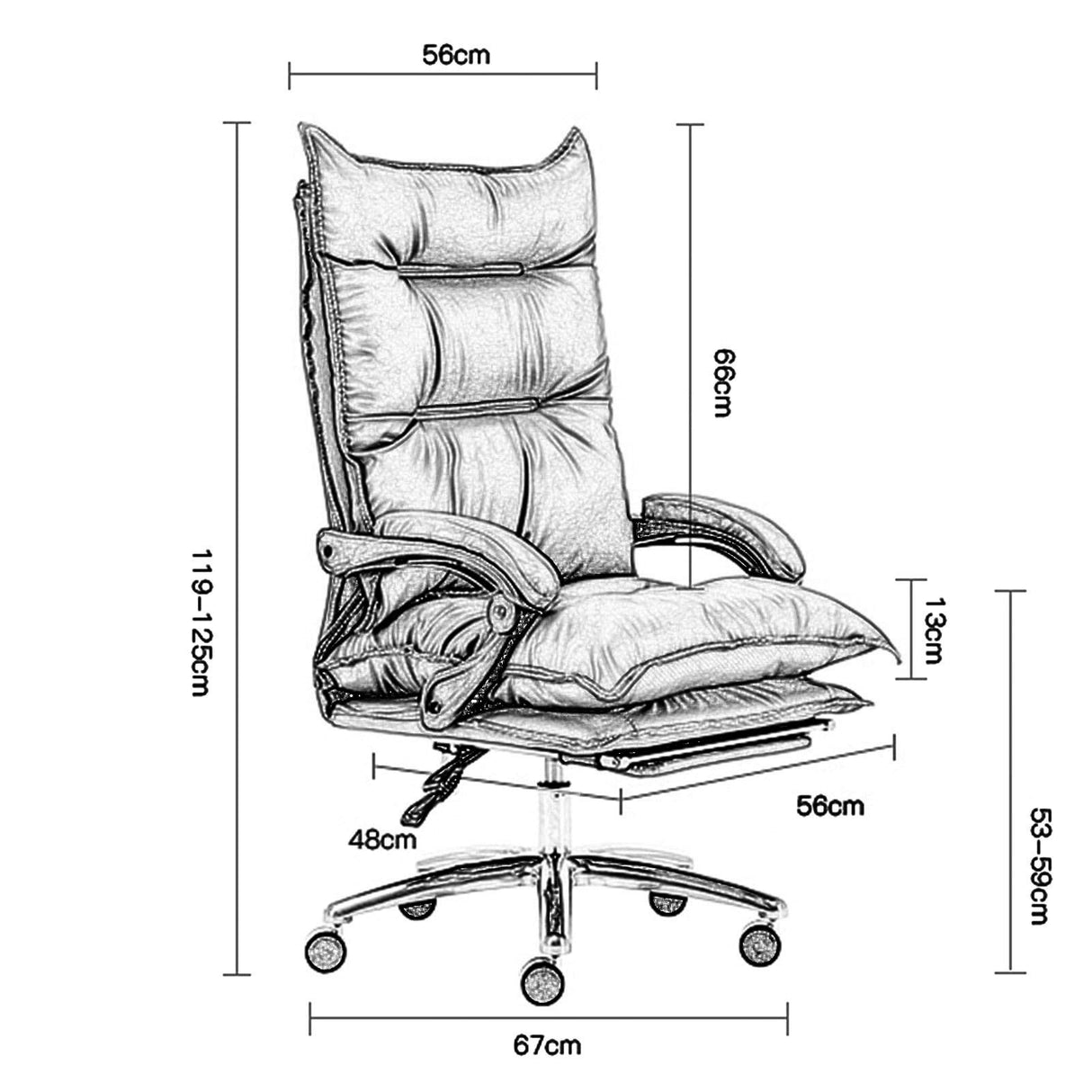 Chair Office Chair Ergonomic Swivel Office Chair High Back Computer Chair PU Leather