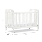 Liberty 3-in-1 Convertible Spindle Crib with Toddler Bed Conversion Kit in White,