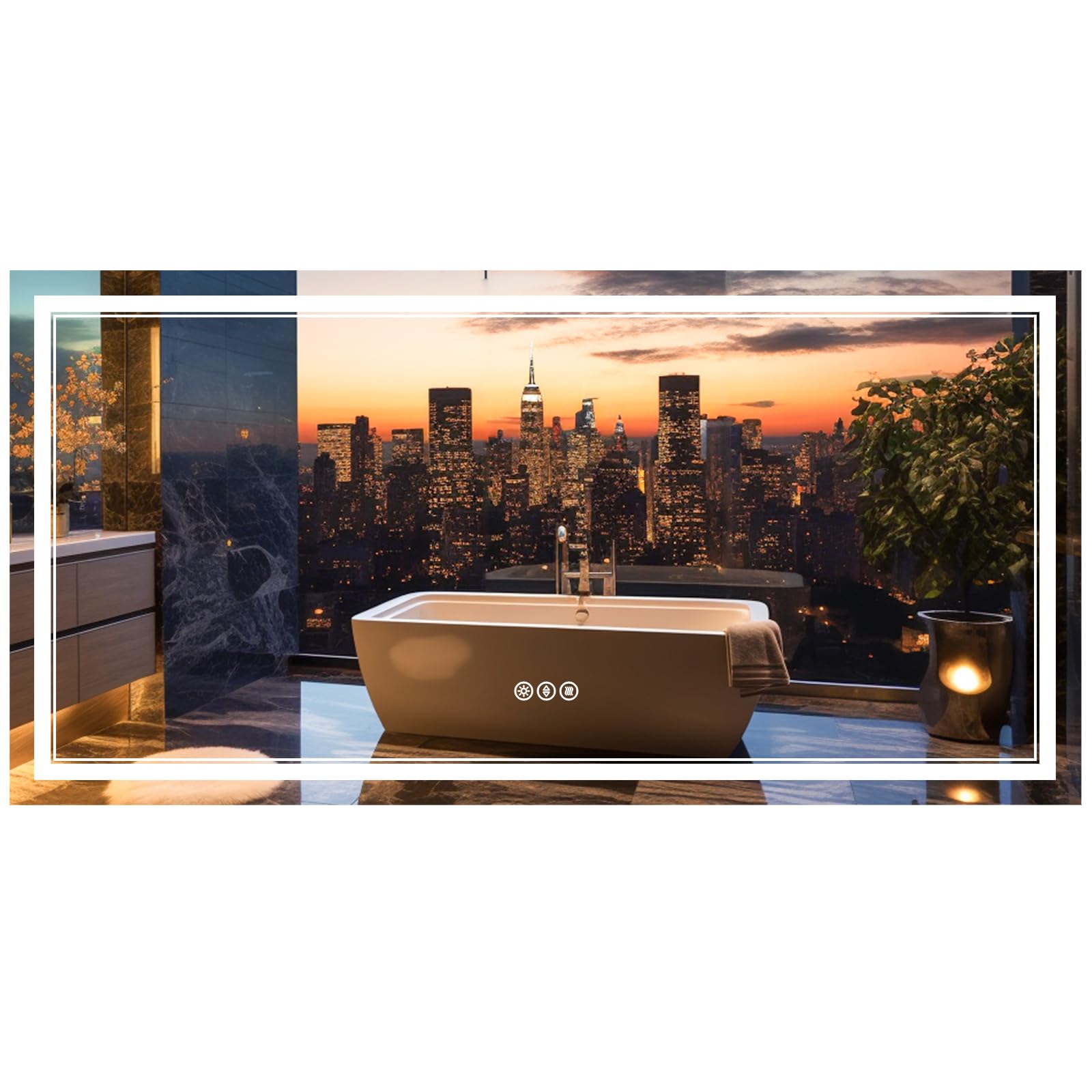 Led Mirror for Bathroom, Front and Backlit