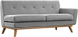 Engage Mid-Century Modern Upholstered Fabric Right-Arm Loveseat in Expectation Gray