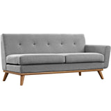 Engage Mid-Century Modern Upholstered Fabric Right-Arm Loveseat in Expectation Gray