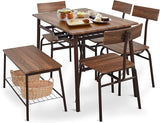 5 Piece Dining Table Set, Table and Chairs for 4 Industrial Style Dining Room & Kitchen