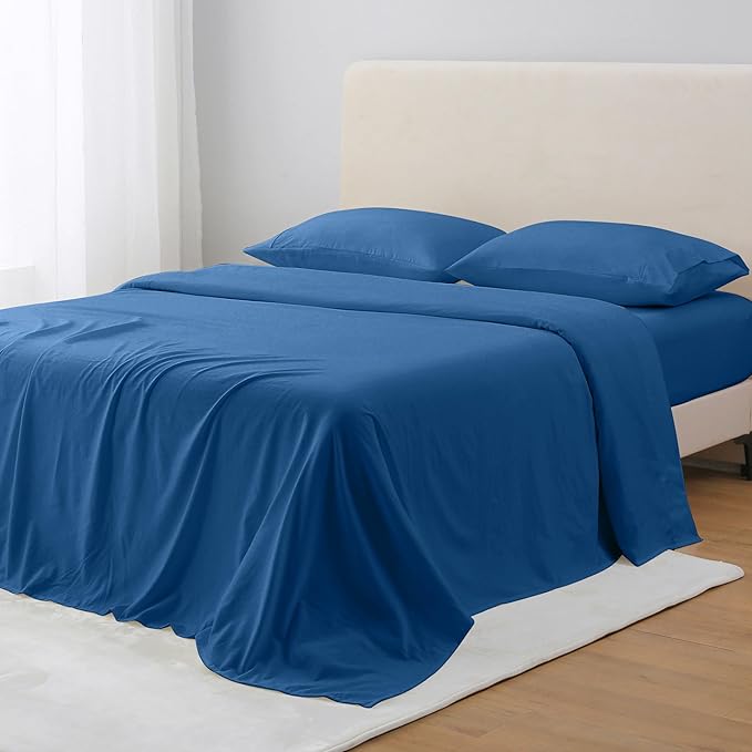 King Size Sheet Set, 4-Piece Brushed Microfiber Sheets for King Size Bed Set,