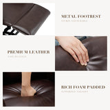 Chair for Elderly-Electric Leather Lift Chair Remote Control, Ergonomic Recliner Chair with Side Pocket, Spacious Seat-Chocolate