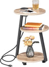 Round End Table with Charging Station