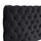 Roundhill Furniture Apoera Velvet Upholstered Button Tufted Bed, Queen (U.S. Standard), Black