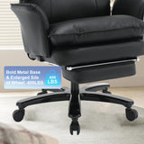 Big and Tall Office Chair 400lbs, 160°Reclining Executive Desk Chair with Foot Rest,