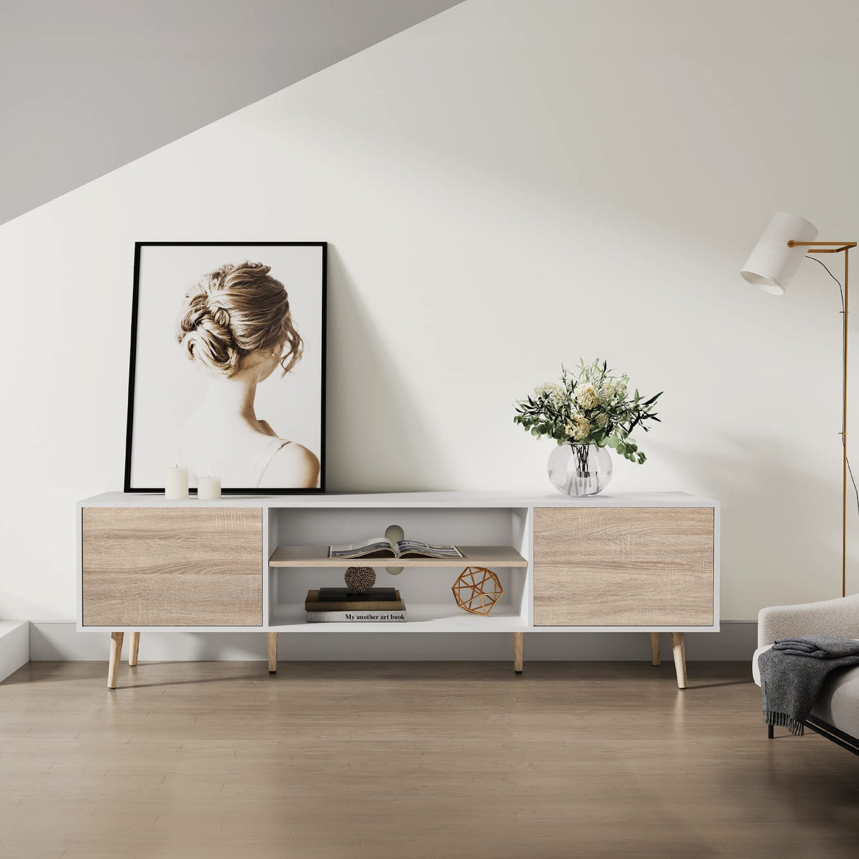 Mid Century Modern TV Stand for TVs up to 75 inches