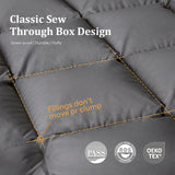 MAXICOZY Luxury Feather Down Comforter King Size, All Seasons Duvet Insert, Ultra-Soft 750 Fill Power Bed Comforters Hotel Collection, Fluffy Medium Warmth, (106x90, Grey)