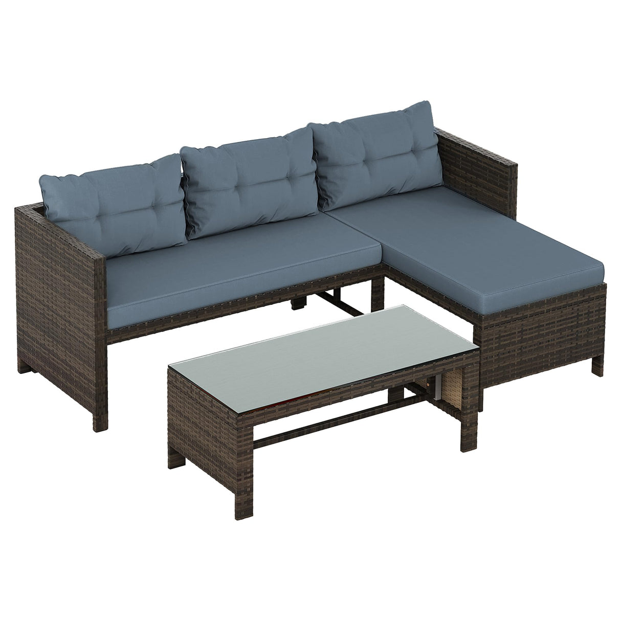 Outdoor Patio Furniture Sets, Wicker Patio sectional Sets 3-Piece