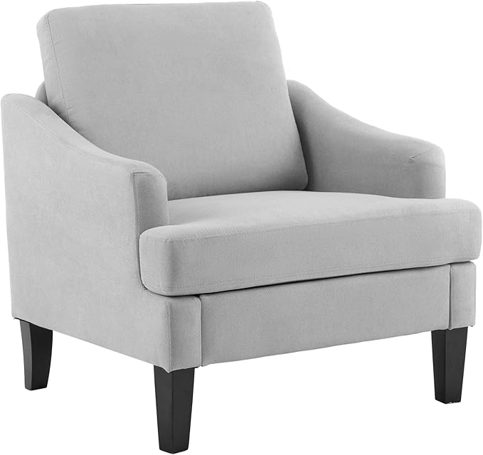 Modern Accent Chair, Upholstered Armchair with Solid Legs, Mid-Century Modern Leisure Single Sofa Chair Comfy Reading Chair Side Chair for Living Room, Bedroom, Home, Office, Beige