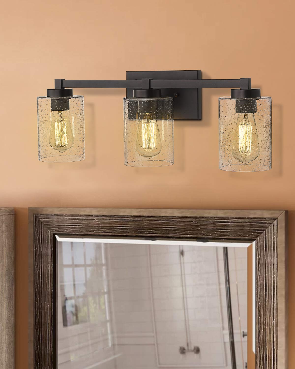 Bathroom Vanity Lights, 3-Light Vintage Wall Sconce Light Fixtures, Oil Rubbed Bronze