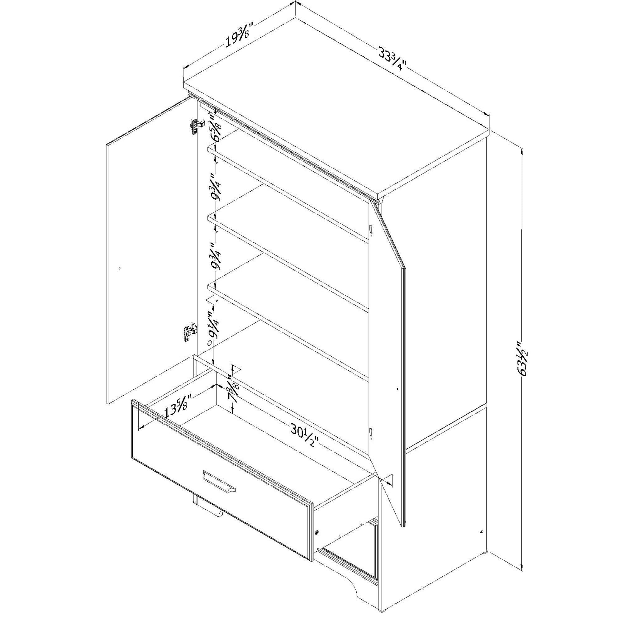 Versa 2-Door Armoire with Drawers, Gray Maple