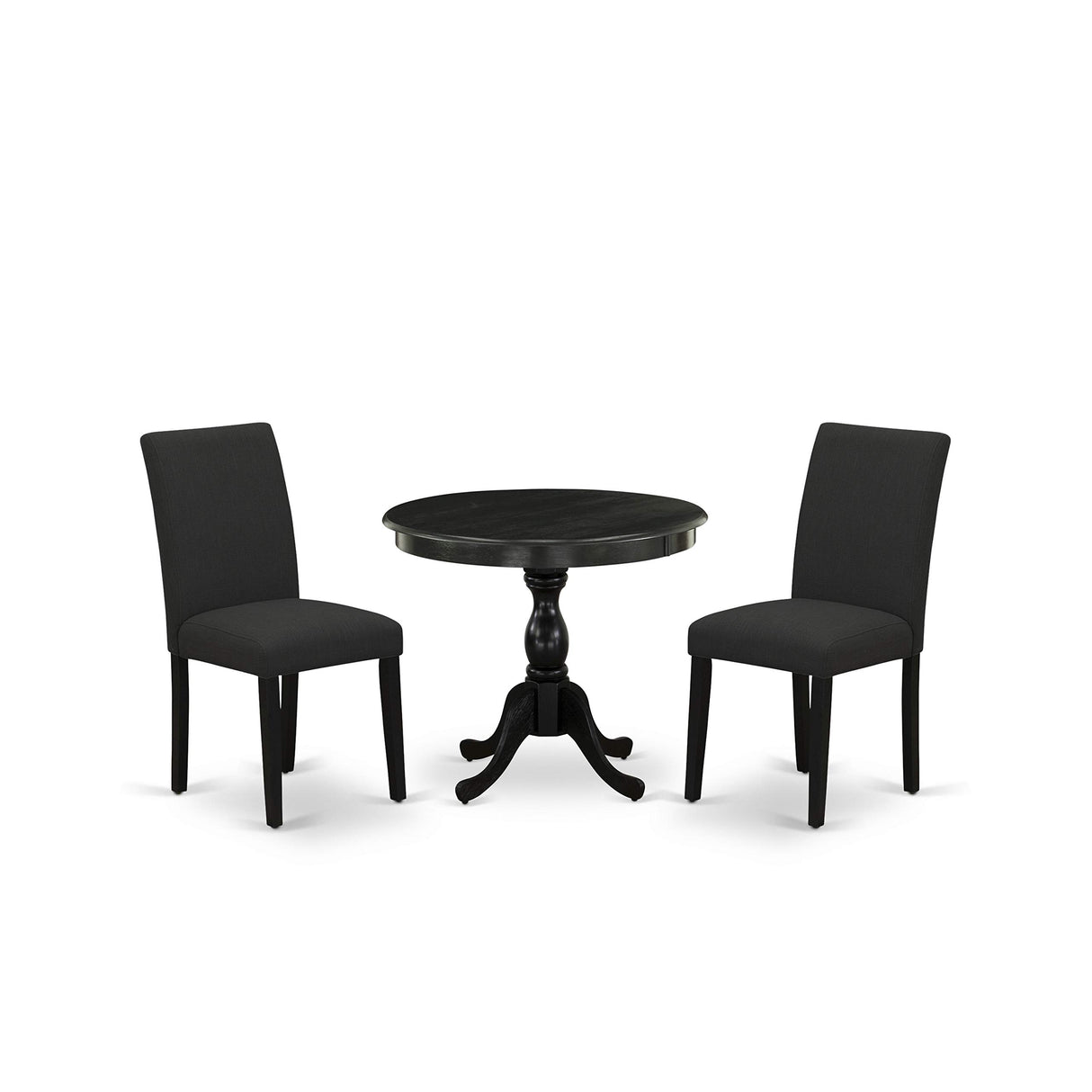 AMAB3-ABK-24 Antique 3 Piece Modern Dining Set Contains a Round Kitchen