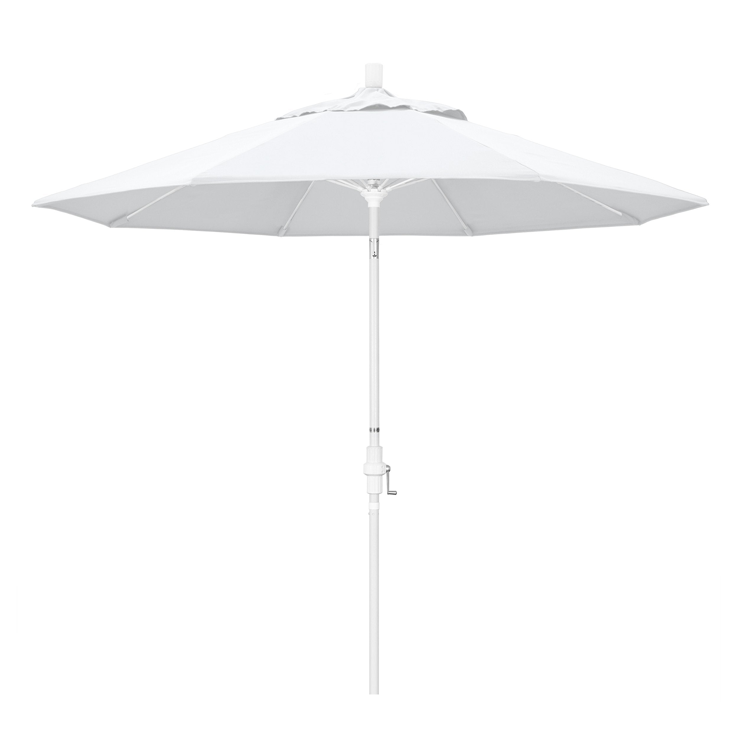9' Round Aluminum Pole Fiberglass Rib Market Umbrella, Crank Lift