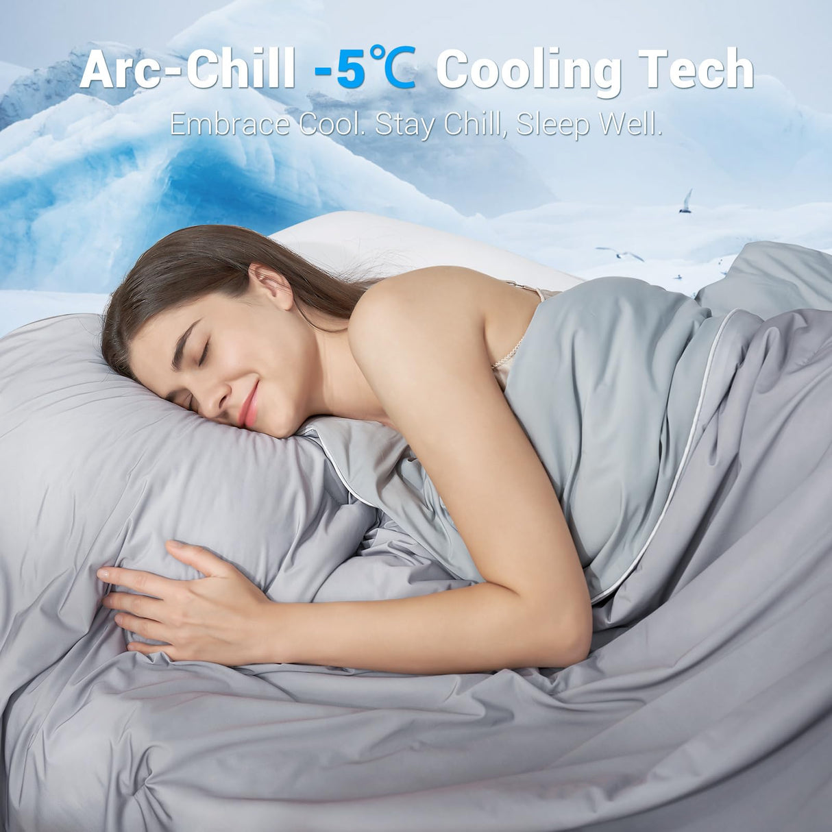 Cooling Comforter Queen Absorbs Body Heat to Keep Cool