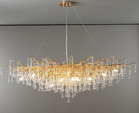 Black Chandelier, Modern Crystal Chandelier Frosted Tree Branch Chandelier Large Kitchen