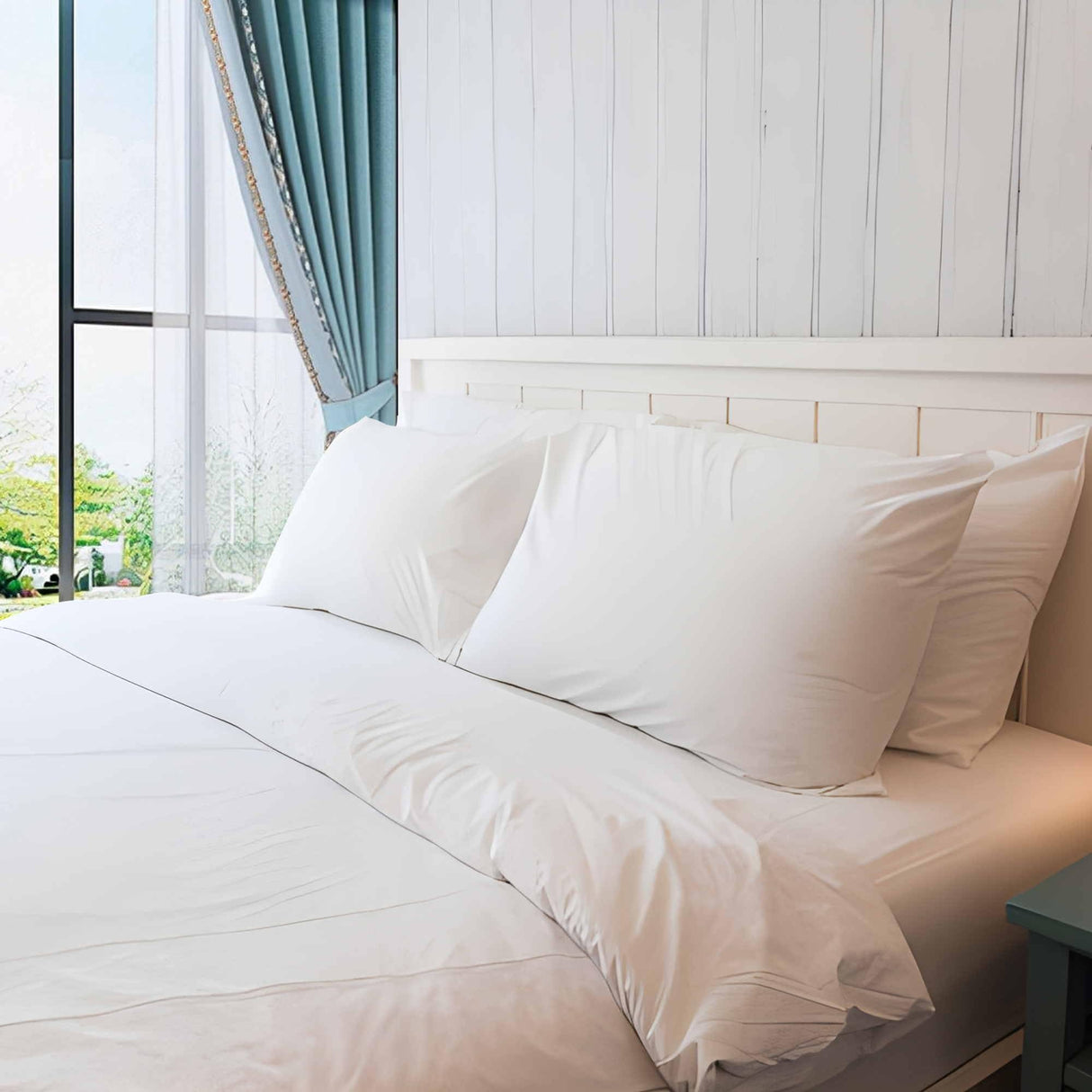 Medium Thin Flat Slim Ultra Soft Bed Pillows Queen Size Set of 2 Pack for Sleeping