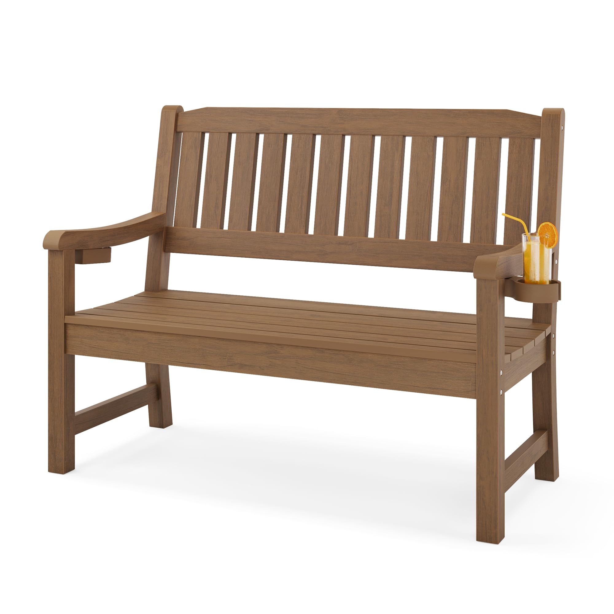 Outdoor Bench, 2-Person HDPS Garden Bench