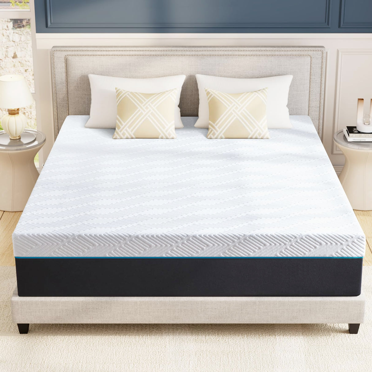 Queen Size Mattress,14-Inch Queen Foam Mattress in Box,Edges Support