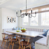 6-Light Iron Chandelier Black Farmhouse Chandelier Classic Candle Ceiling Pendant