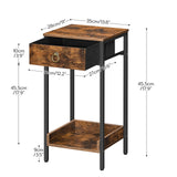 Tall Nightstand and Bedside Table Bundle, Telephone End Table for Study