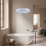 Small Crystal Chandeliers, Mini LED Chandelier with Dimmable and 3 Light Options,