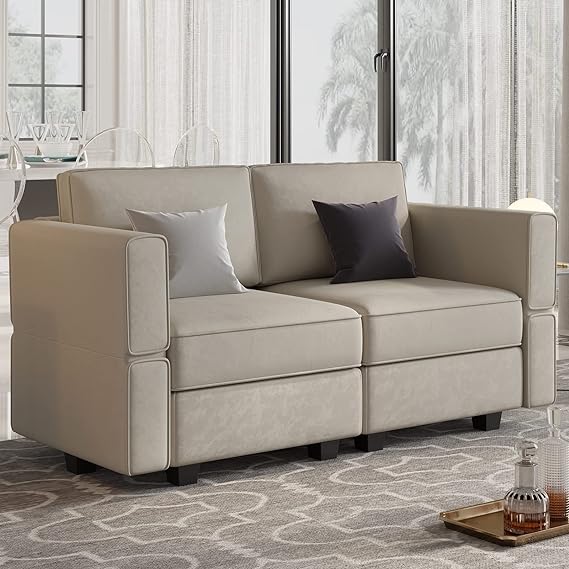 Modular Sectional Sofa with Double Chaise Velvet U Shaped Sofa Reversible Sectional Couch