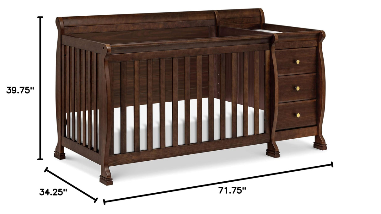 Kalani 4-in-1 Convertible Crib and Changer Combo in Espresso